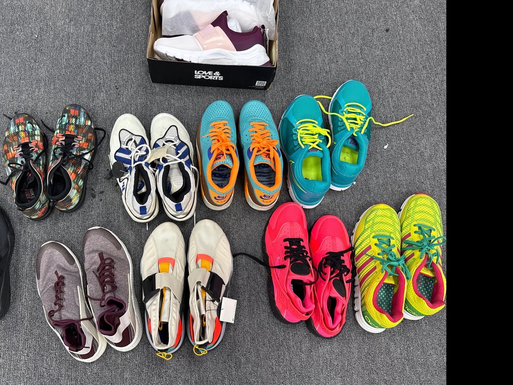 Assorted Nike, adidas, and Love & Sports Athletic Shoes