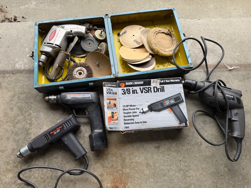 Electric 3/8 In. Drills and Accessories with Metal Case