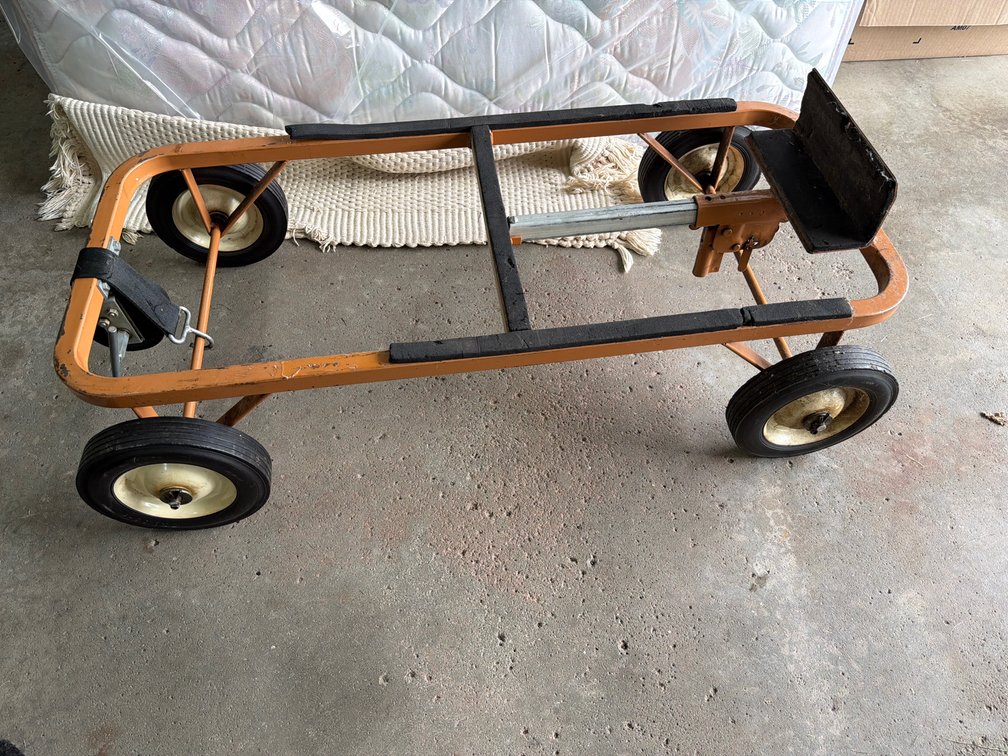 Orange Adjustable Steel Four-Wheel Dolly Cart