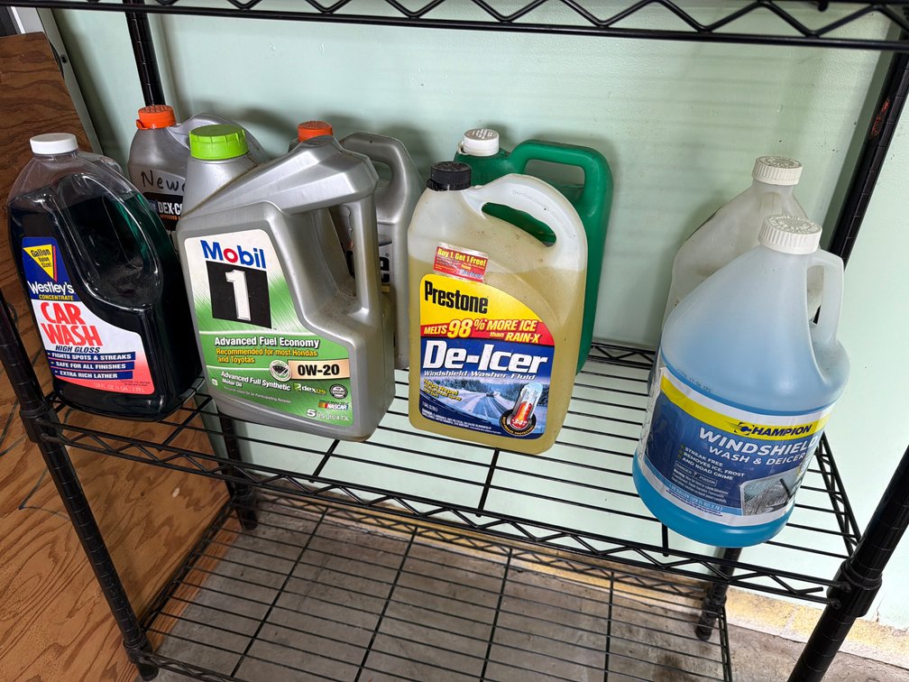 Motor Oil, Antifreeze, Windshield Washer Fluid, and Car Wash