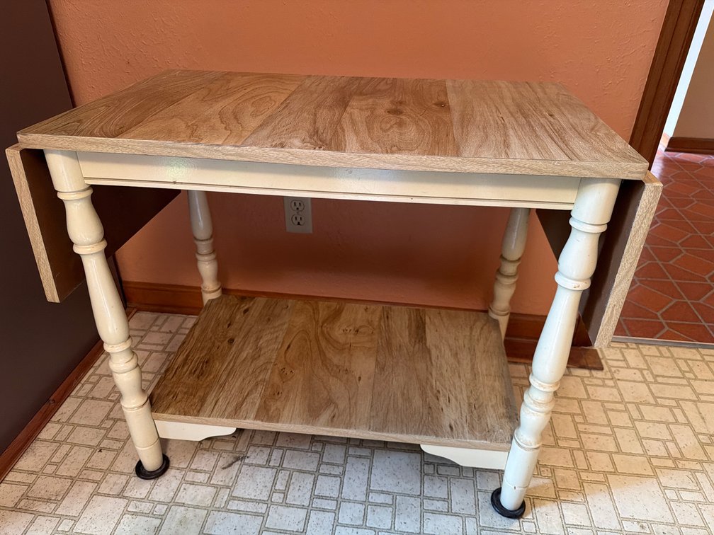 Wood Drop-Leaf Table with Turned Legs