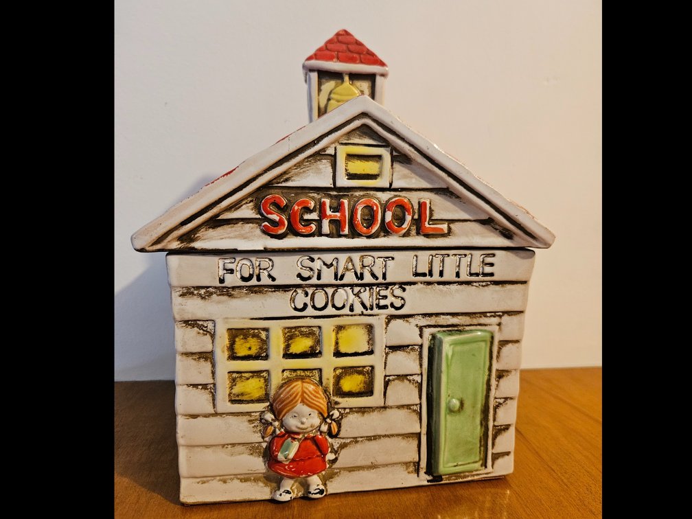 Enesco Ceramic Schoolhouse Cookie Jar