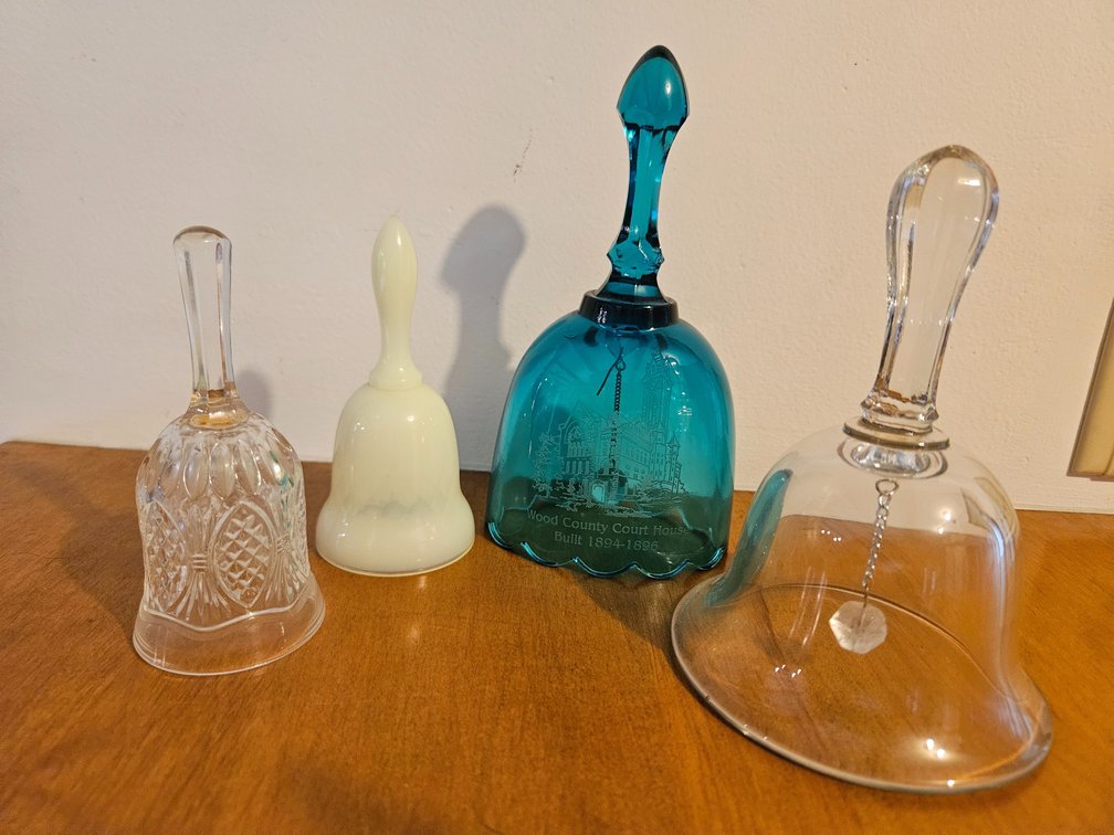 Decorative Glass Bells Including Uranium Glass