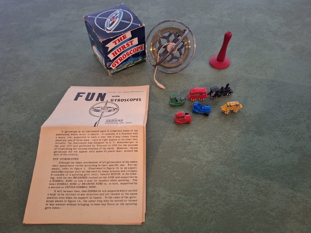 The Hurst Gyroscope with Box and Miniature Cast Metal Vehicles