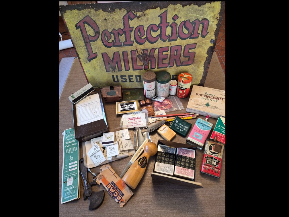 Advertising Variety  Sign, Oil Cans, Tins, Tools, and More