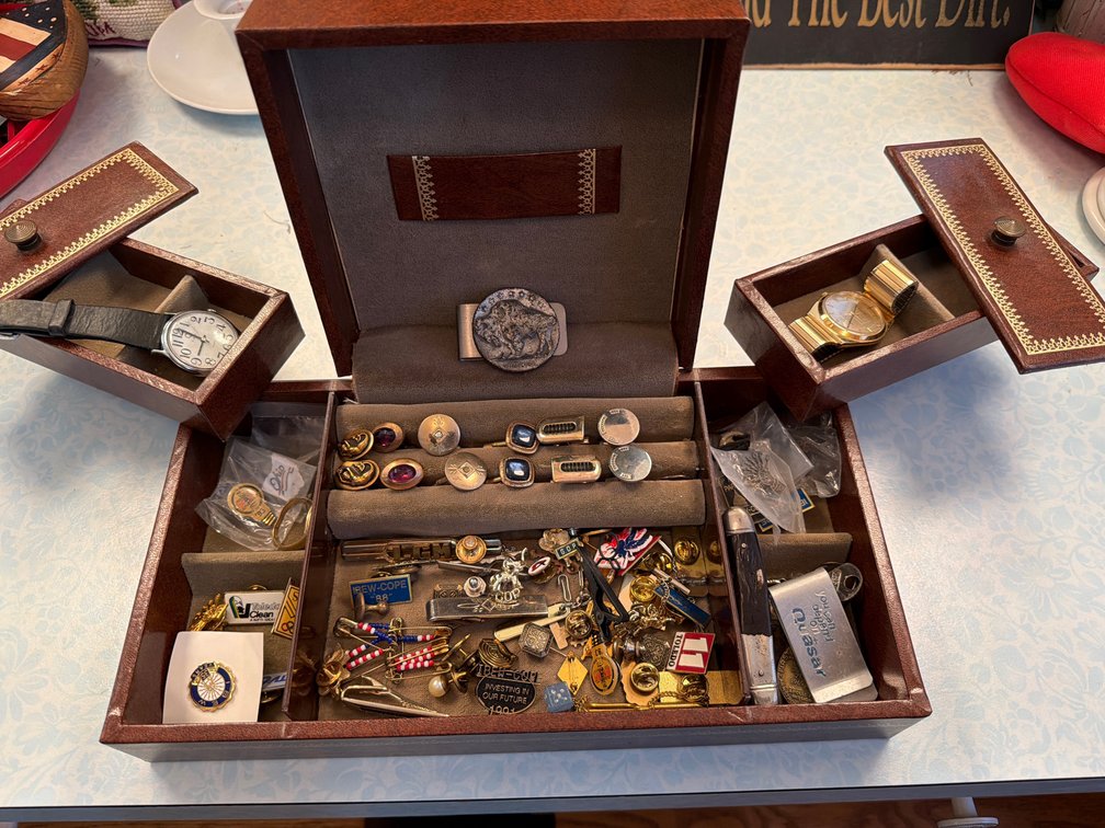 Men's Jewelry Valet Box, Wristwatches, Cufflinks, and More