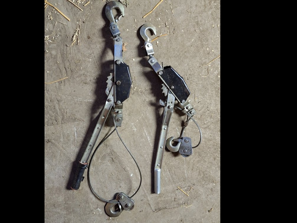 Two Steel Cable Ratchet Puller Come-Alongs