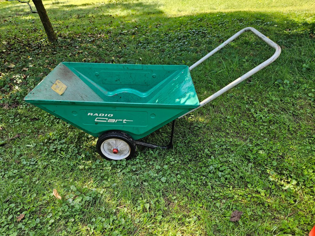 Radio Model 75,  4 Cubic Foot Metal Lawn Cart