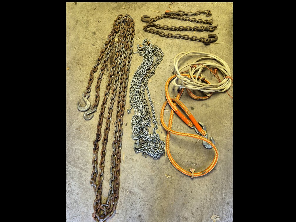 Steel Tow Chains, Braided Tow Strap, and Utility Rope