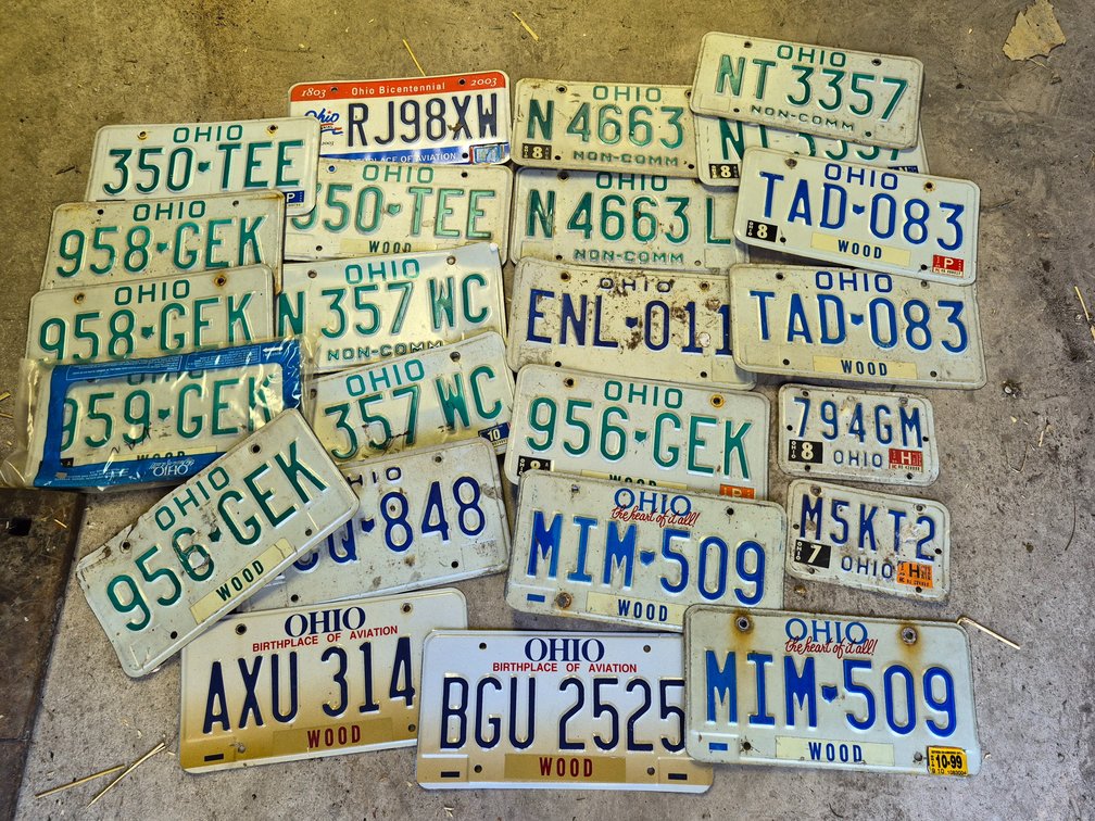 Ohio Stamped Metal Vehicle License Plates