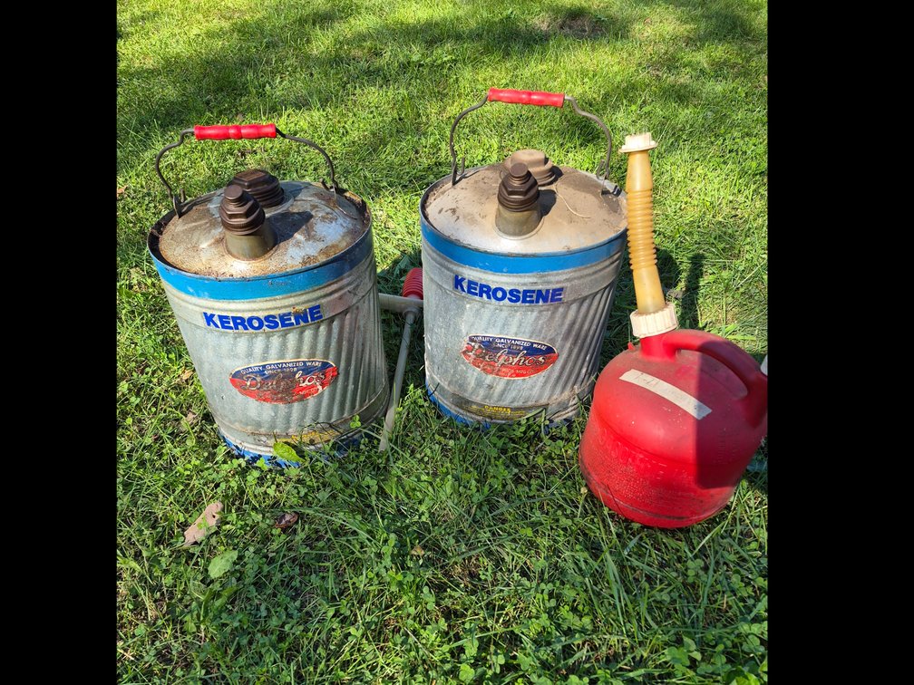 Galvanized Metal and plastic Kerosene Fuel Cans