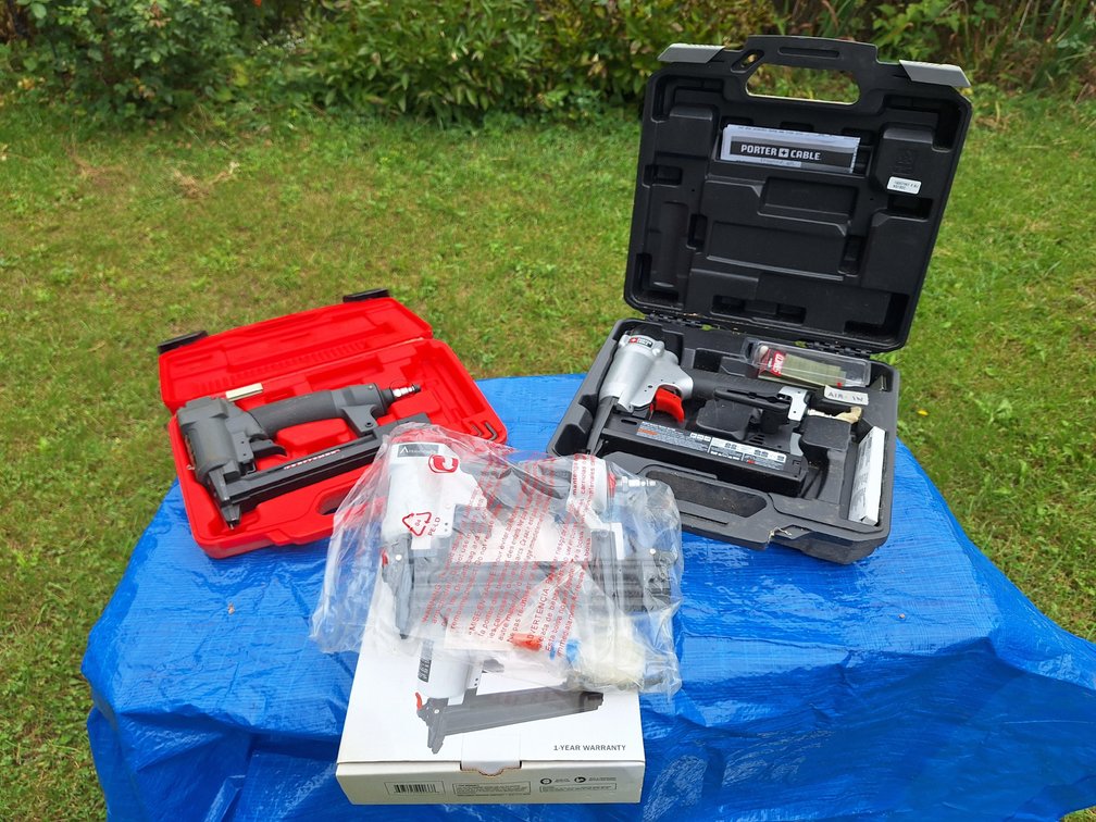 Pneumatic Crown Staplers and Brad Nailer with Cases