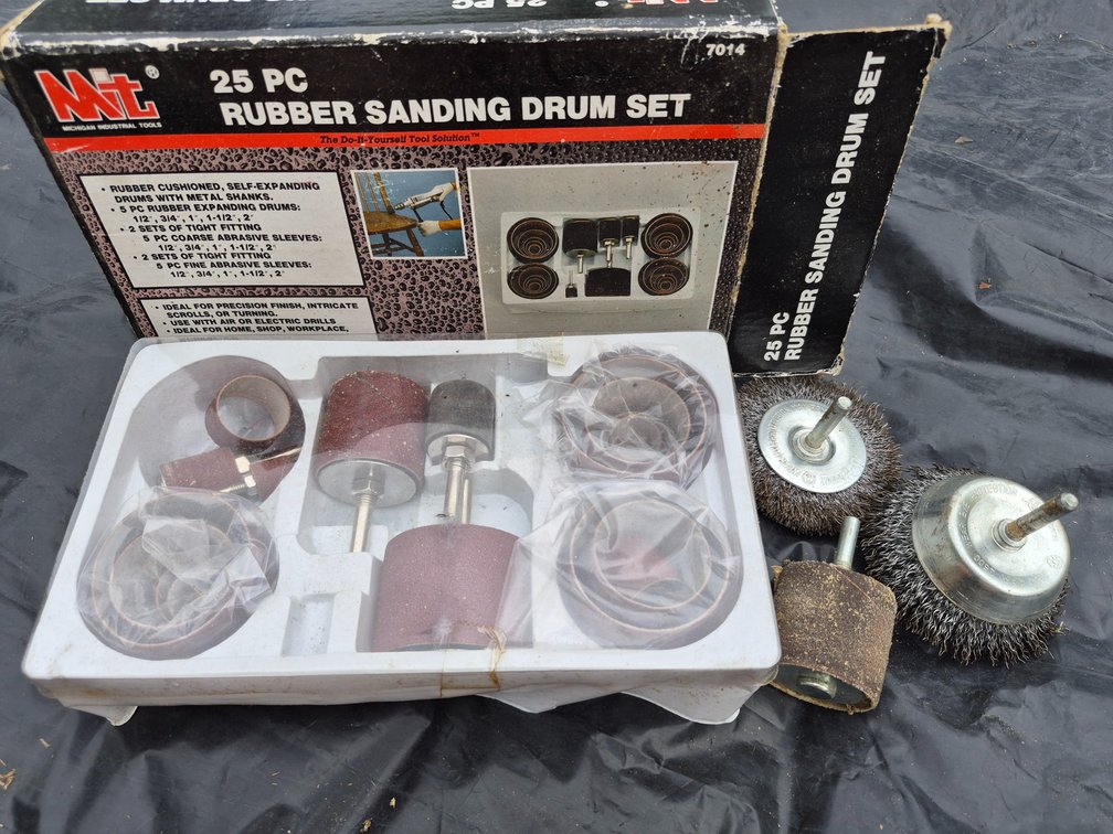 Rubber Sanding Drum Set and Rotary Wire Brushes