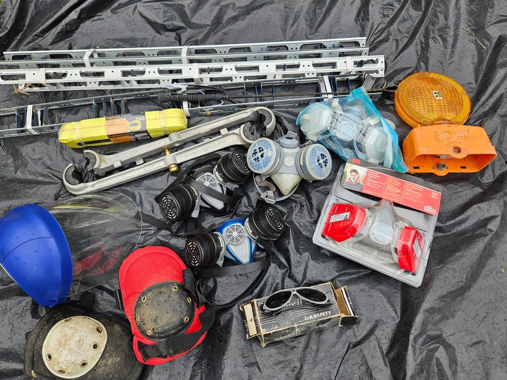 Respirators, Face Shield, Tow Strap, and Safety Equipment