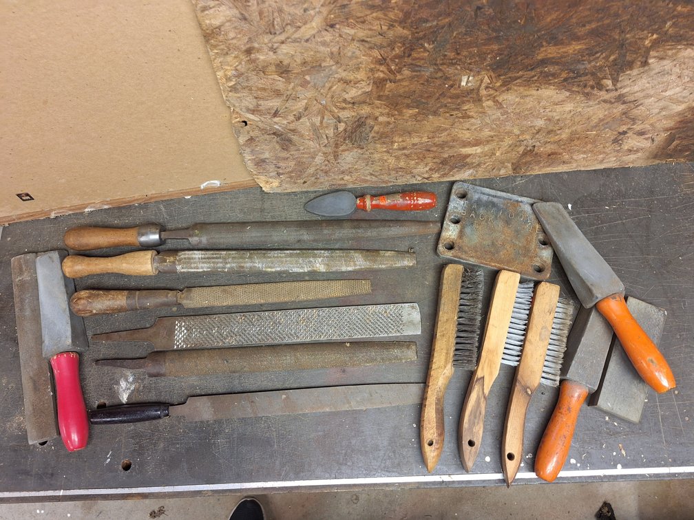 Hand Files, Sharpening Stones, Wire Brushes, and Steel Plate
