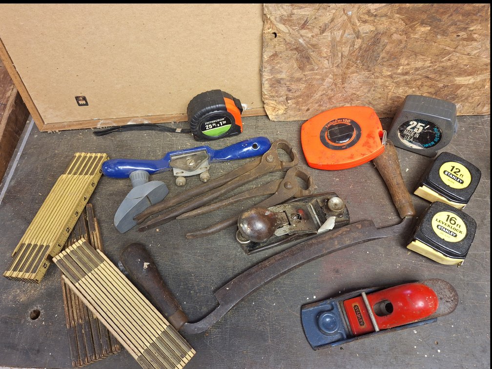 Hand Planes, Drawknife, Folding Rules, and Tape Measures