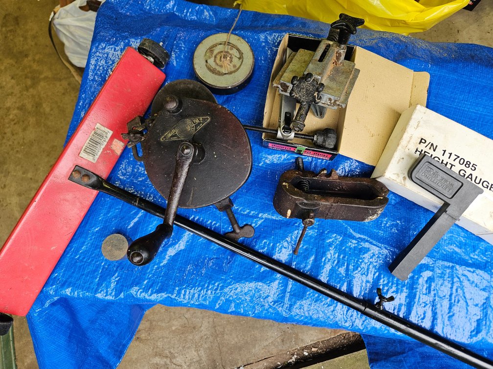 Hand-Crank Bench Grinder, Vise, Clamps, and More