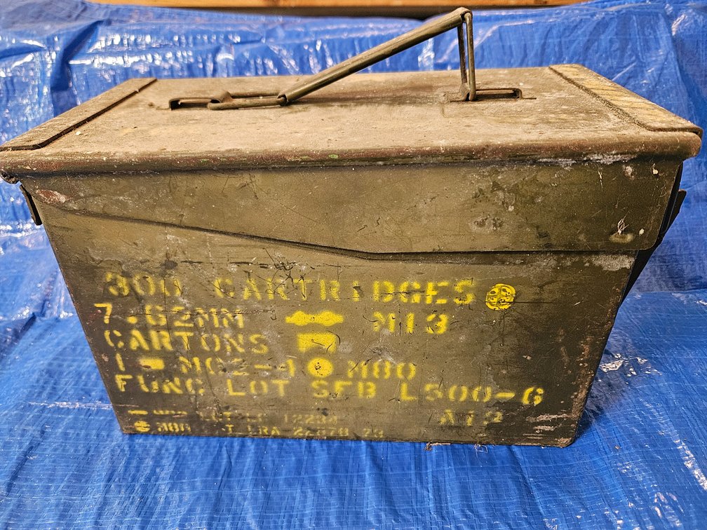 Olive Drab Metal 7.62mm Ammunition Can