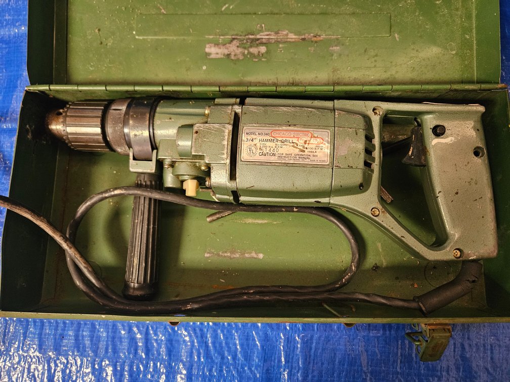 Chicago Electric Model 340 3/4" Hammer Drill with Metal Case