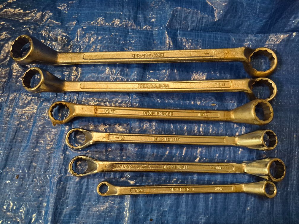 Set of 6 Forged Steel Double Box-End Offset Wrenches