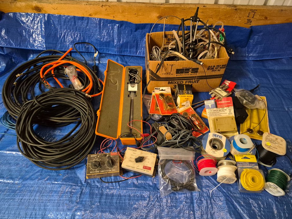 Electronics Testing Equipment, Wire Spools, and Cables