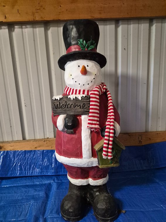 Painted Snowman Santa Figure