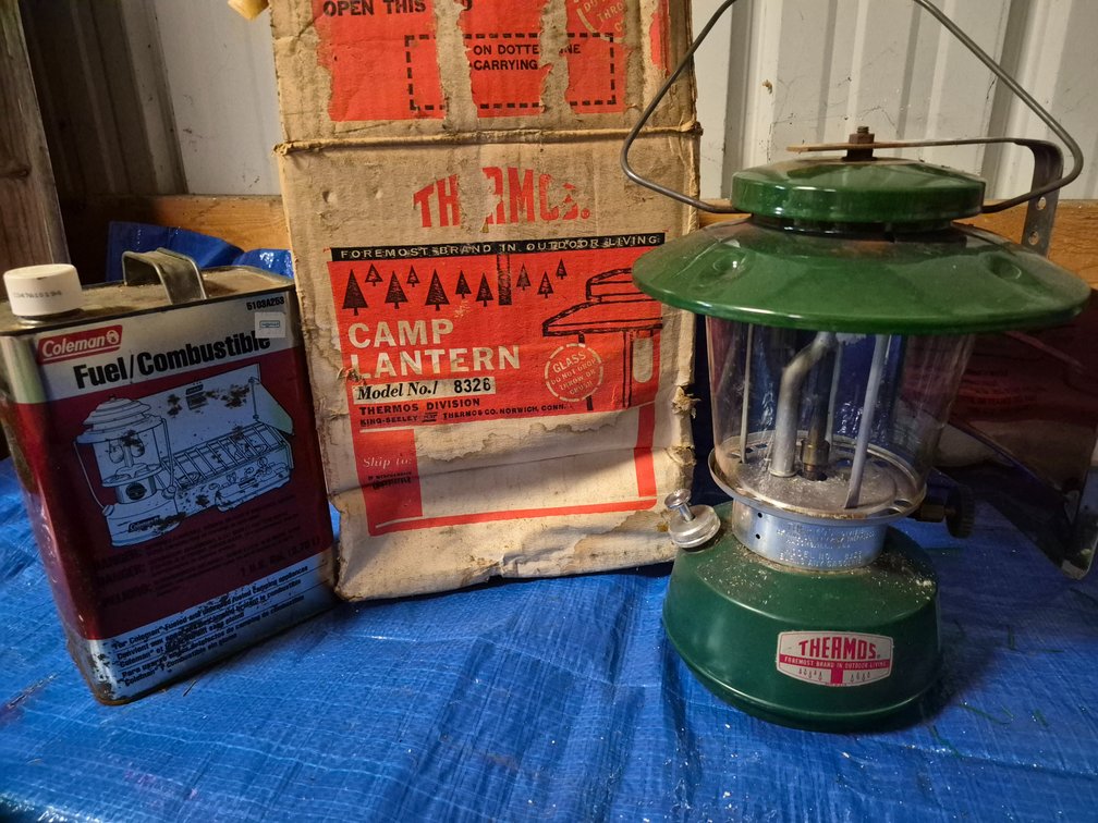 Thermos Model 8326 Camp Lantern and Coleman Fuel Can