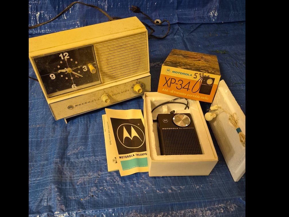 Motorola AM Clock Radio and XP-34 Transistor Radio