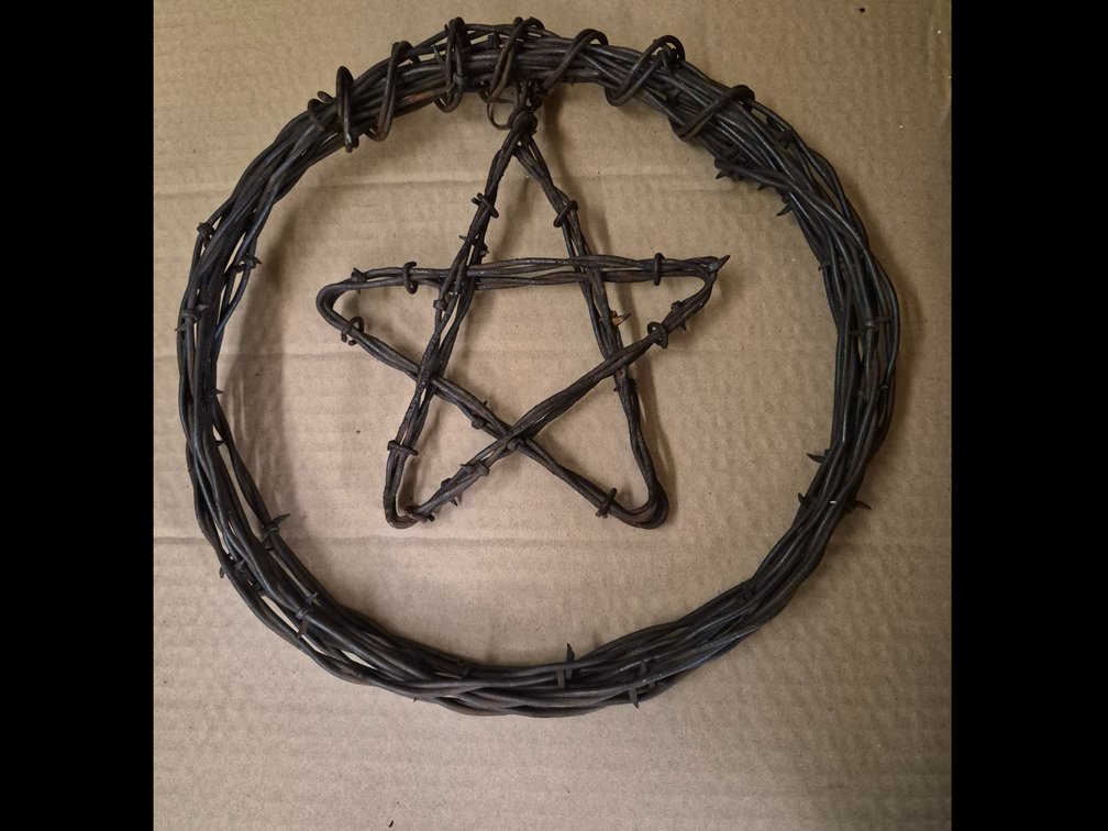 Barbed Wire Wreath with Five-Pointed Star