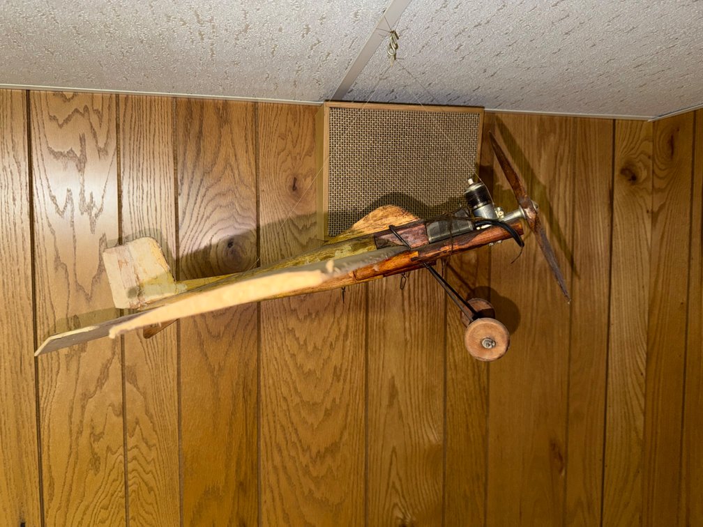 Wooden Model Airplane with Miniature Glow Engine