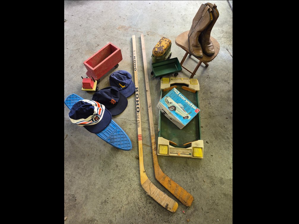 Toys, Model Kit, Sports Gear, Boots, and Folding Stool