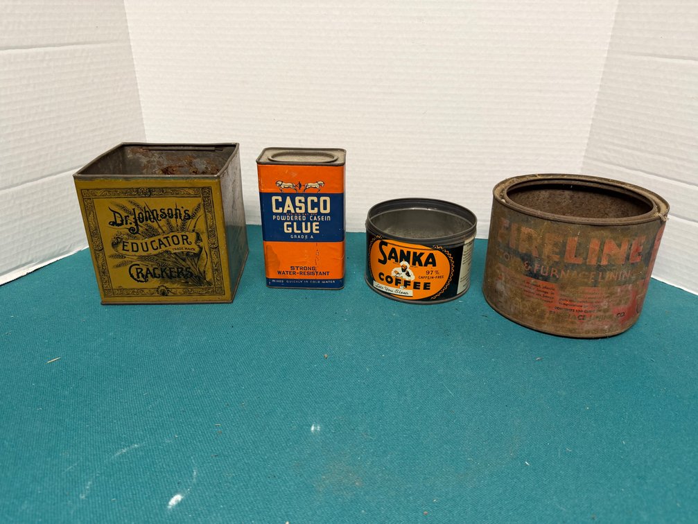 Lithographed Metal Advertising Tins and Cans