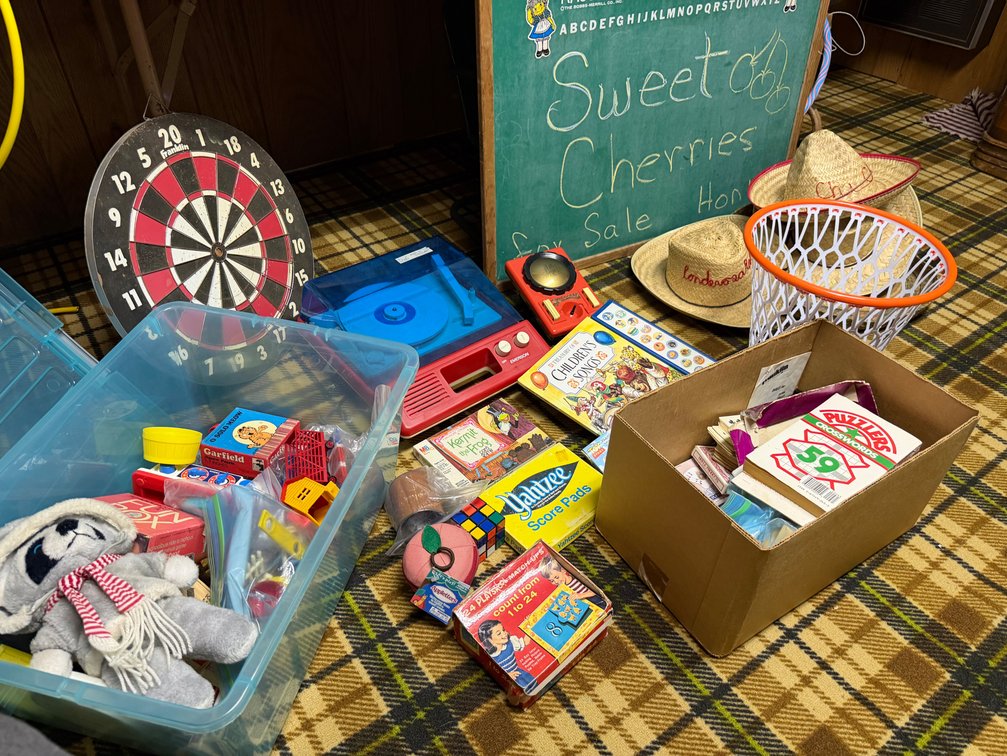 Children's Toys, Games, Record Player, Dartboard, and More