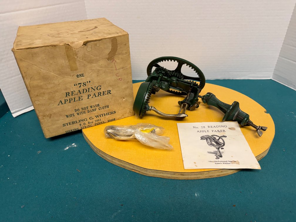 Reading No. 78 Cast Iron Apple Parer with Original Box