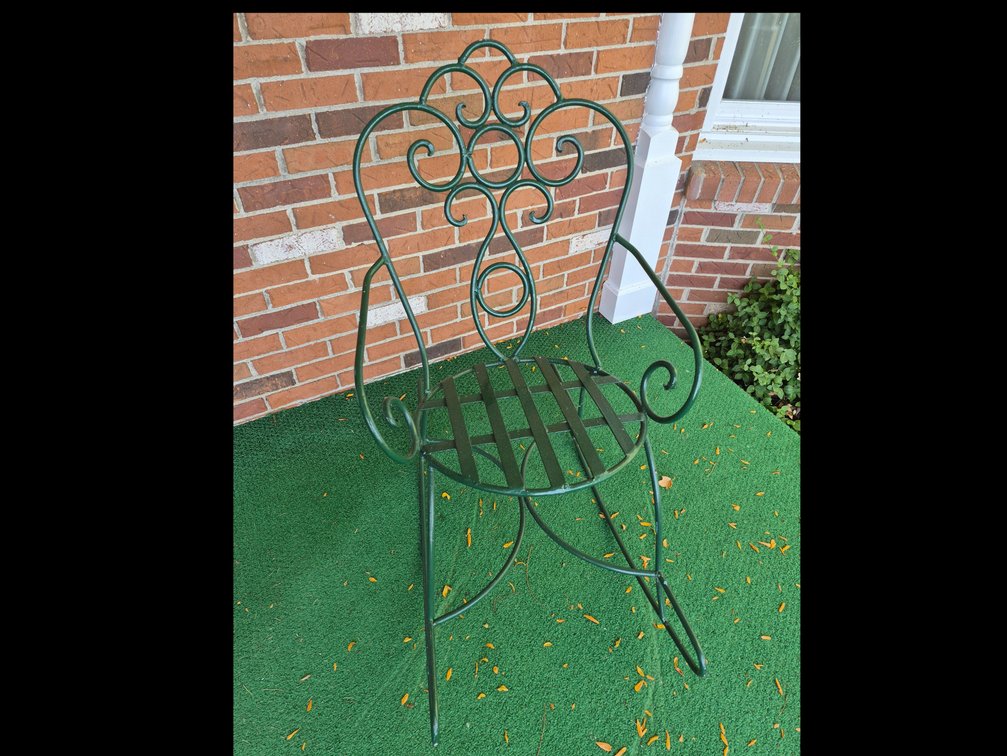 Dark Green Wrought Iron Patio Rocking Chair
