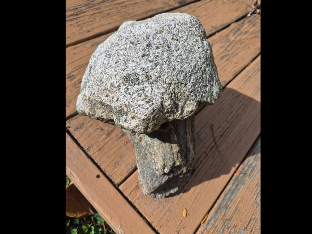 Carved Grey Stone Mushroom Garden Ornament