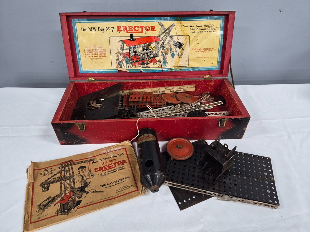 A. C. Gilbert The New Big No 7 Erector Set in Wooden Box