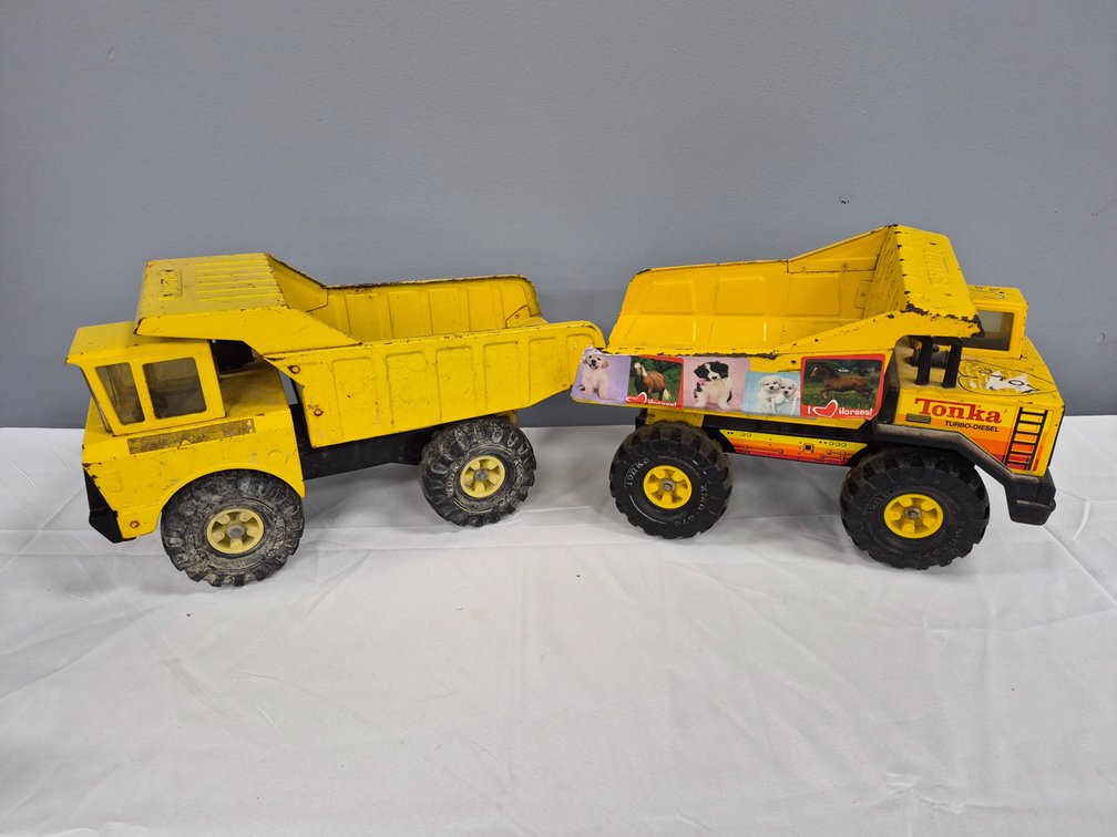 Tonka Pressed Steel and Plastic Toy Dump Trucks