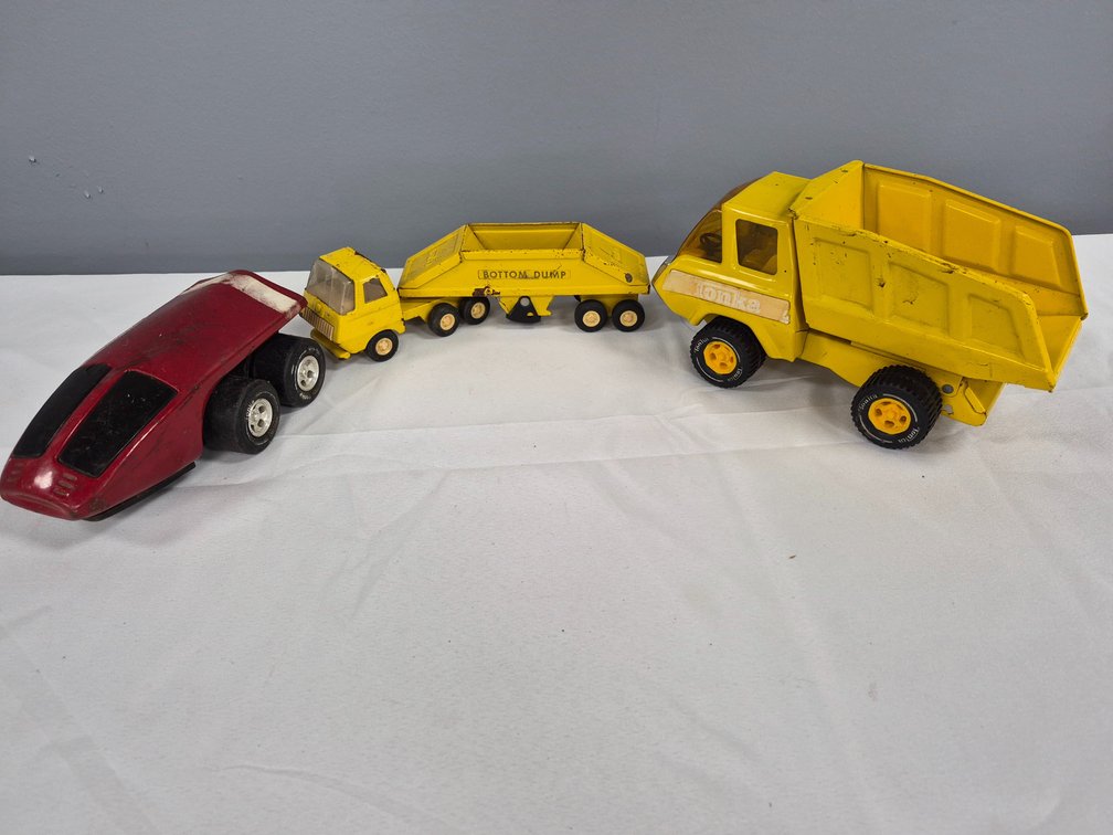 Tonka Pressed Steel Toy Trucks and Car