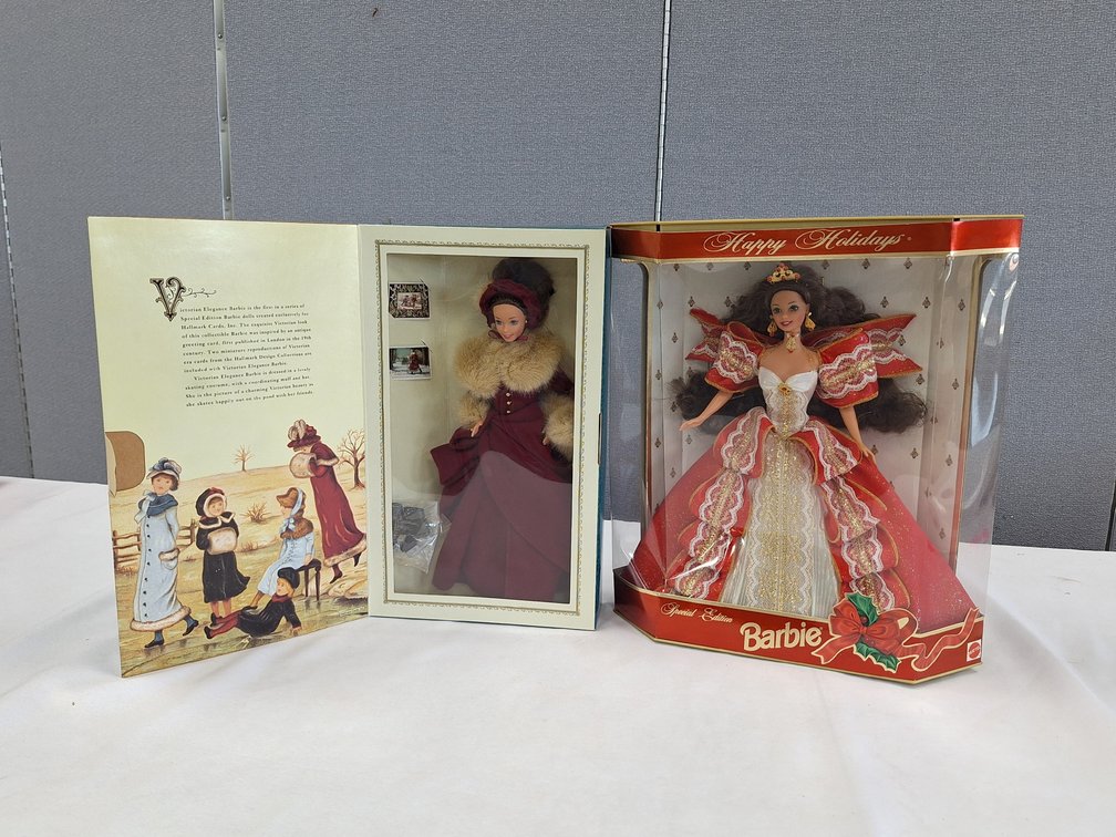 Mattel Barbie Victorian Elegance and Happy Holidays Dolls