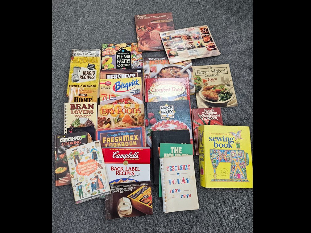 Cookbooks, Recipe Booklets, and Sewing Book