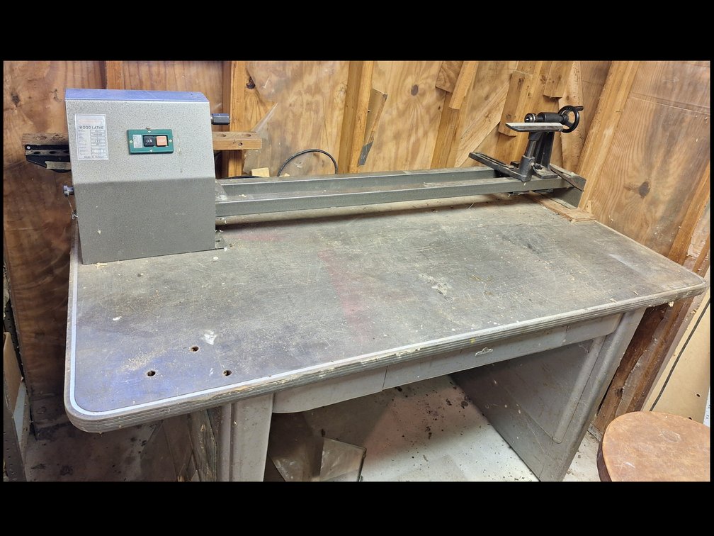 Superior Machine Tools Model 4401 Wood Lathe on Metal WorkTable