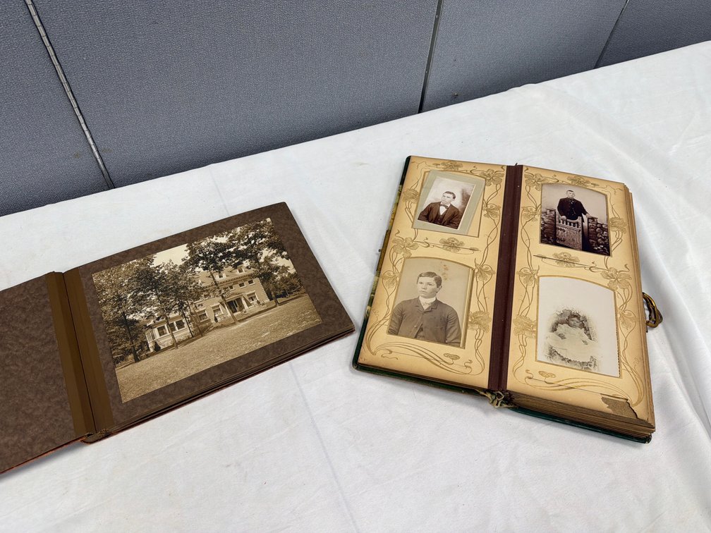 Two Photograph Albums with Estate and Portrait Photographs