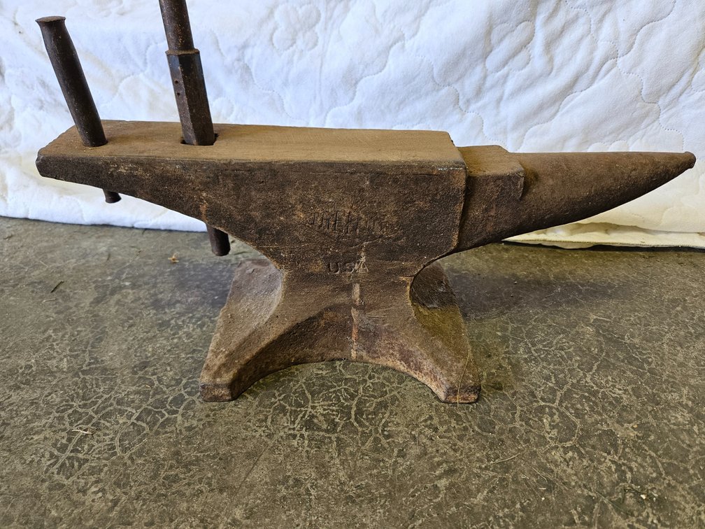 Trenton Blacksmith Anvil with Two Hardy Tools