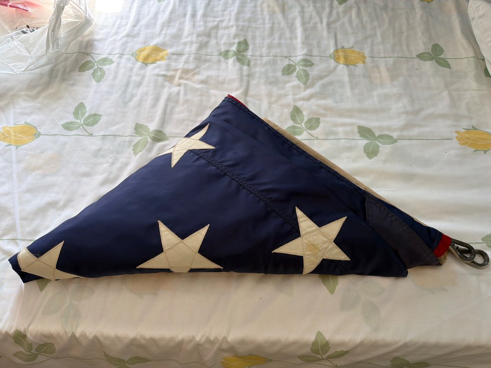Folded United States Flag with Canvas Header