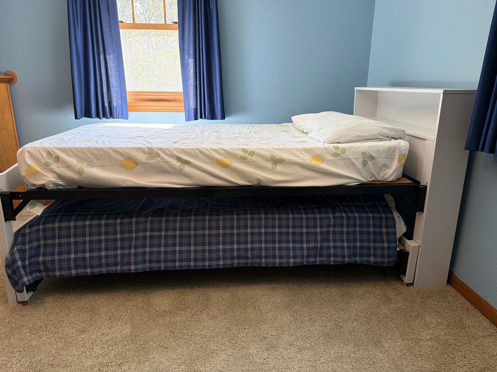 Twin Daybed with Trundle and Bookcase Headboard