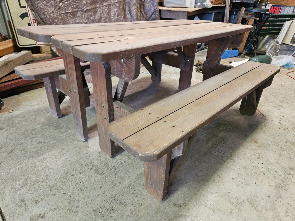 Convertible Wooden Bench and Picnic Table Set