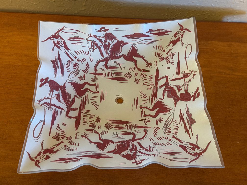 Vintage Ceiling Light Shade with Western Motif