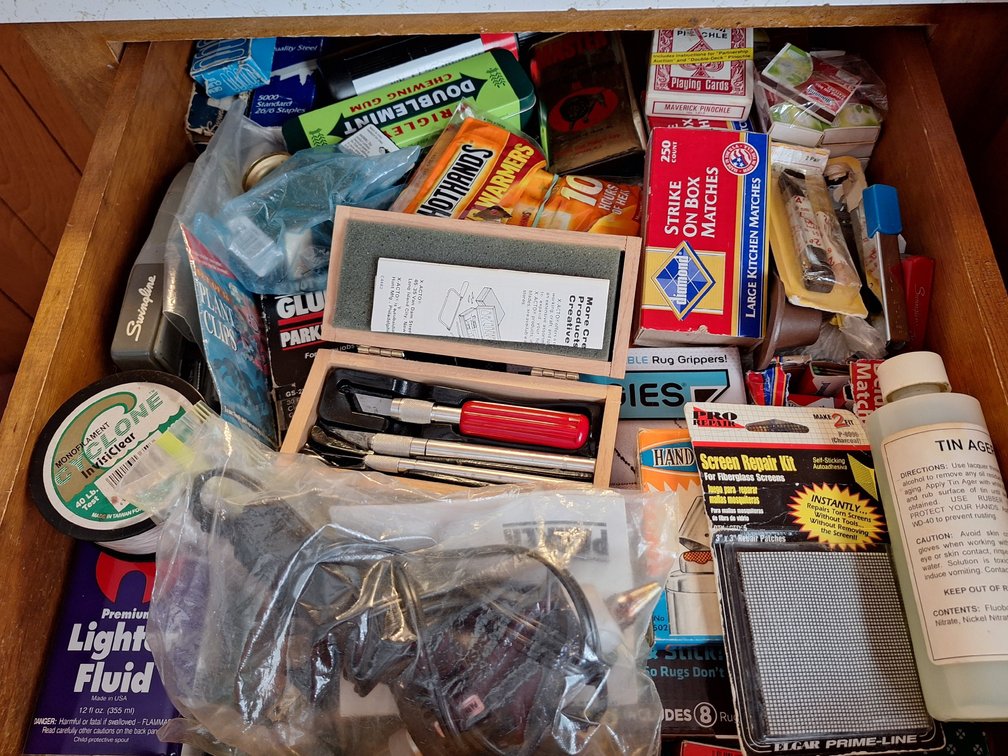 Kitchen "junk drawer" contents