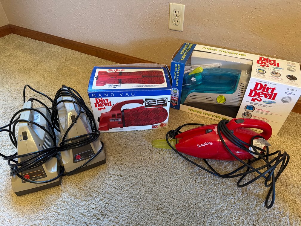 Corded Handheld Vacuums and Carpet Cleaner